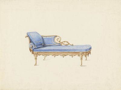 Design for a Sofa in the Gothic Revival Style by Augustus Charles Pugin